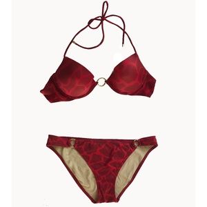 Victoria's Secret Swim Red Giraffe Bikini